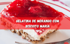 Gelatina de Morango com Biscoito Maria